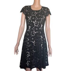 KARL LAGERFELD Womens Size 4 Black Lace Party Dress